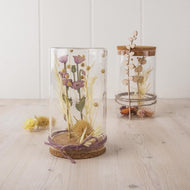 Glazen pot met kurkdeksel