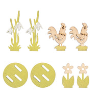 Houten steekdelen kip in de wei