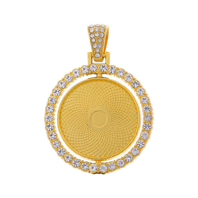 Dubbelzijdige hanger rond - stras