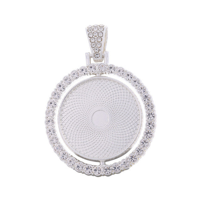 Dubbelzijdige hanger rond - stras