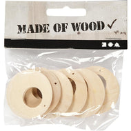 Oorbelhanger/schijf rond hout