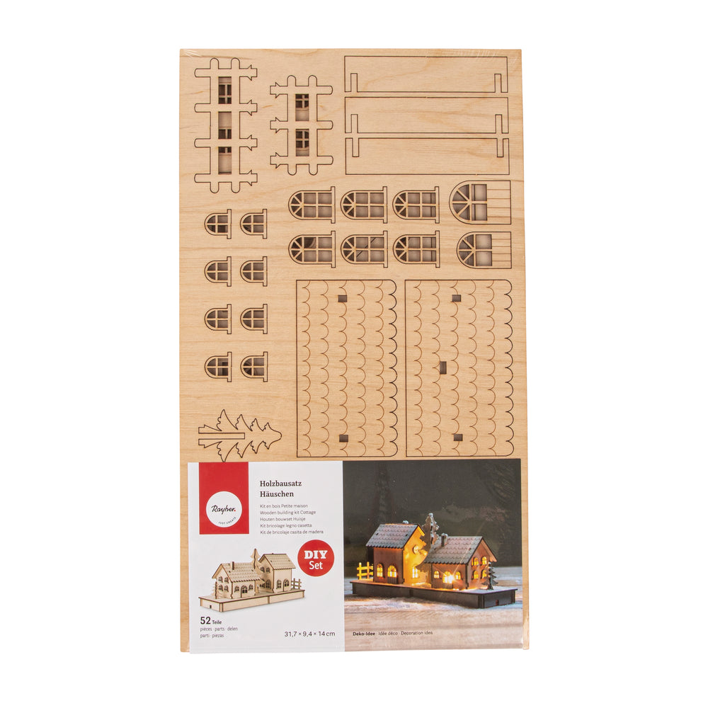 Houten bouwplaat huisjes