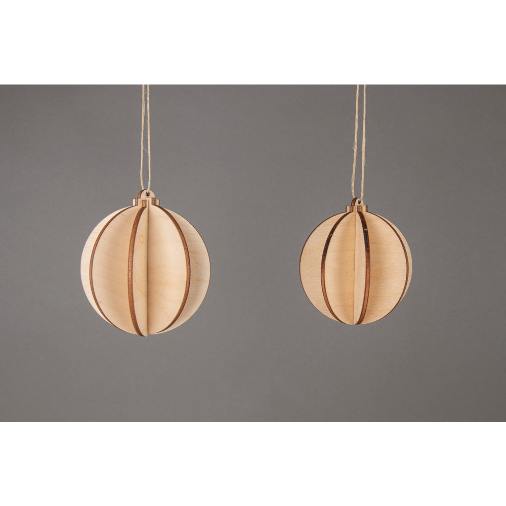 Kerstbal hout 3D