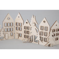 Houten deco standaard Huizen