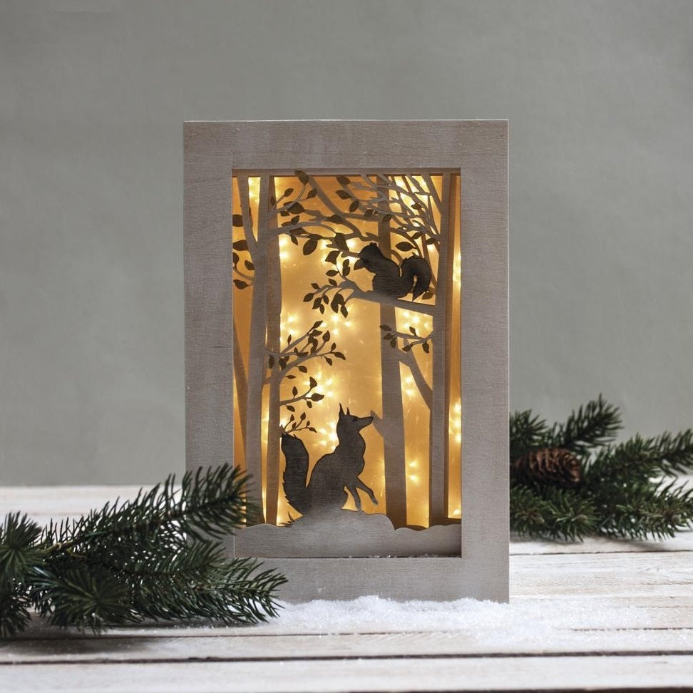 Houten bouwset bos in 3d lijst