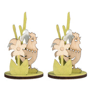 Houten steekdelen kip in de wei