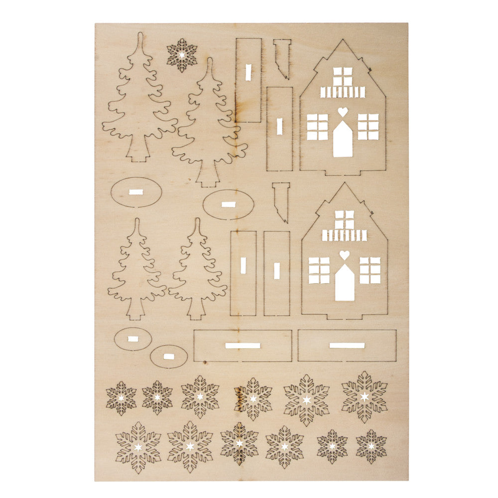 Houten bouwset Winter huis