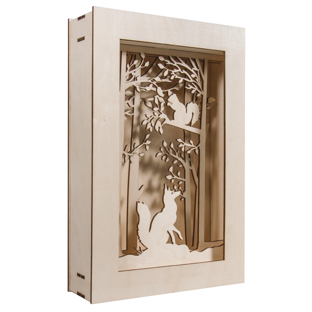 Houten bouwset bos in 3d lijst