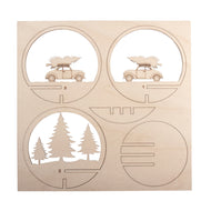 Bomen en auto houten steekdelen