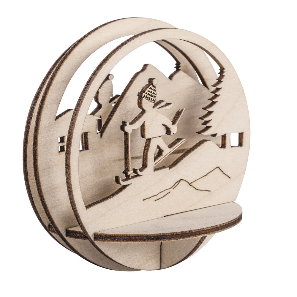 Skiër houten steekdelen