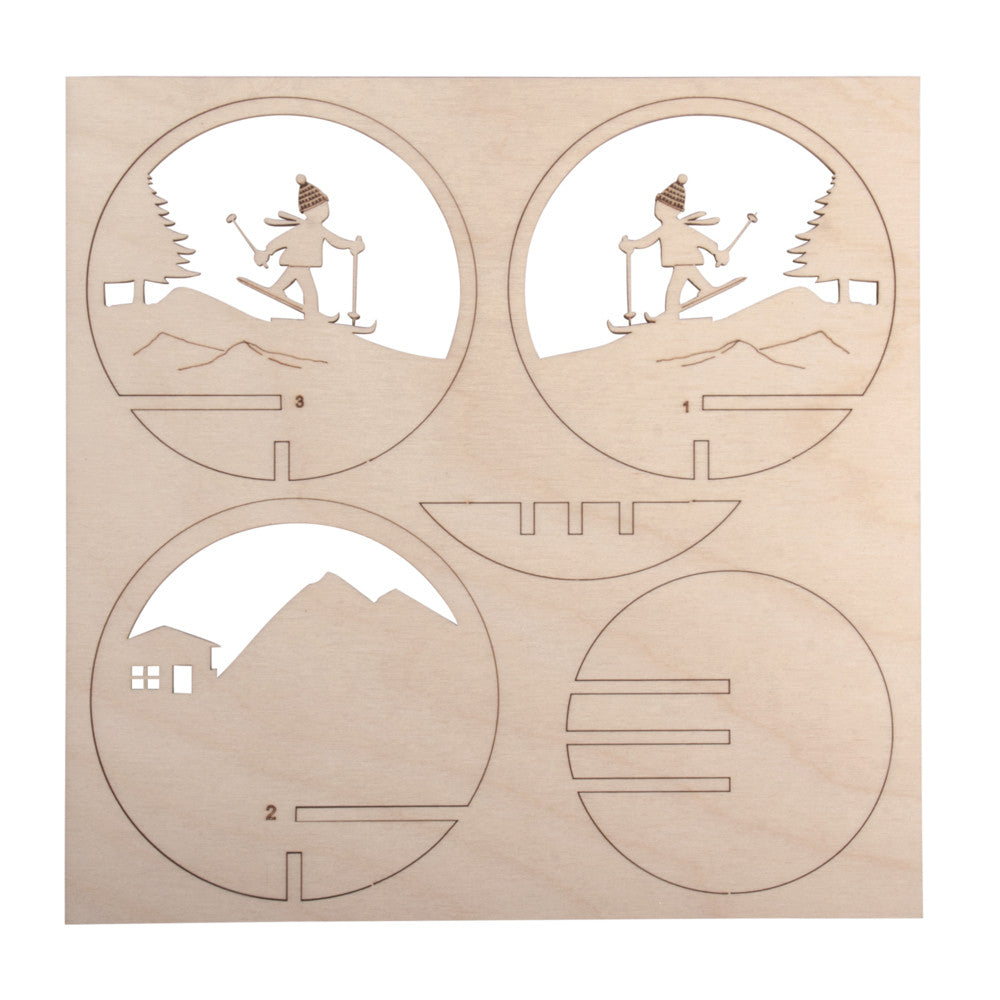 Skiër houten steekdelen