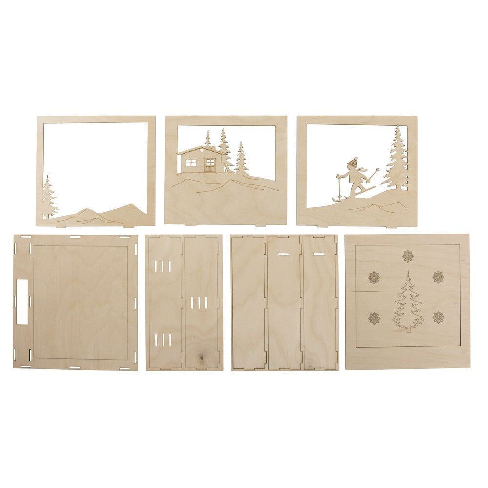 Houten bouwset wintersport