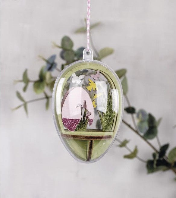 Plastic ei 2-delig kristal