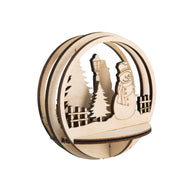 Sneeuwpop houten steekdelen