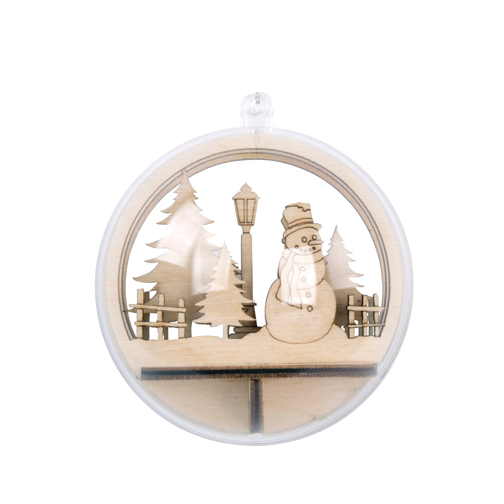 Sneeuwpop houten steekdelen