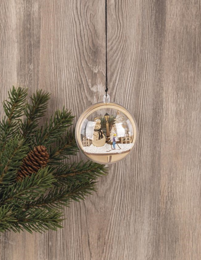 Sneeuwpop houten steekdelen